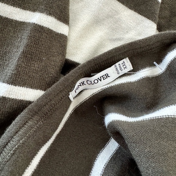 Pink Clover Valencia Green Rib Knit Sweater Size XXL Stitch Fix Exclusive NWOT - Picture 4 of 4